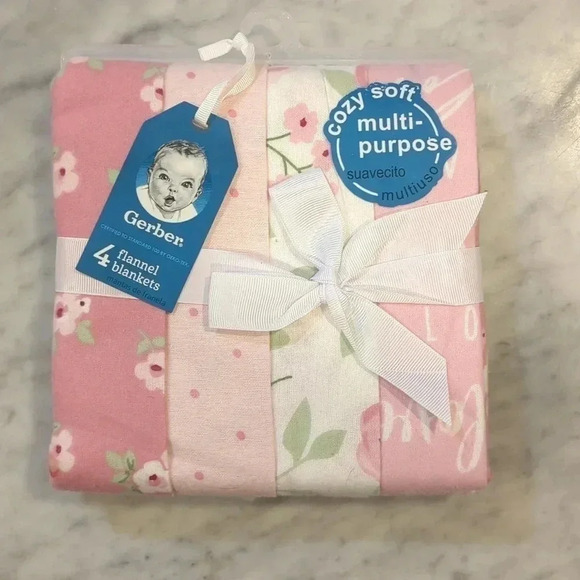 GERBER 4 pack flannel blankets - Picture 4 of 5